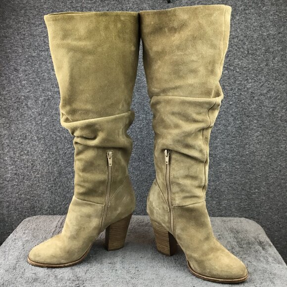 Steve Madden Nevada Suede Leather Slough Boots in Sand Sz 7B - Picture 6 of 12